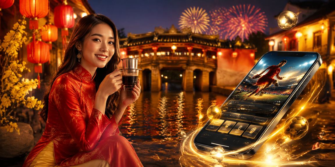 Người dùng cá cược thể thao trên điện thoại tại Hội An rực rỡ đèn lồng