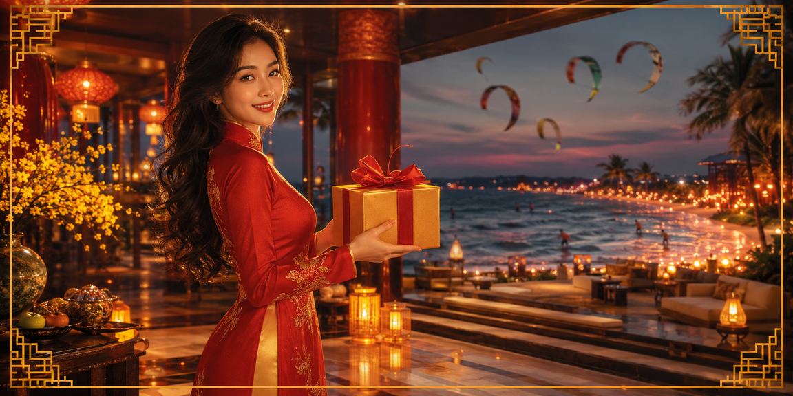 Cảnh chợ đêm tại Mui Ne và người chơi đăng nhập